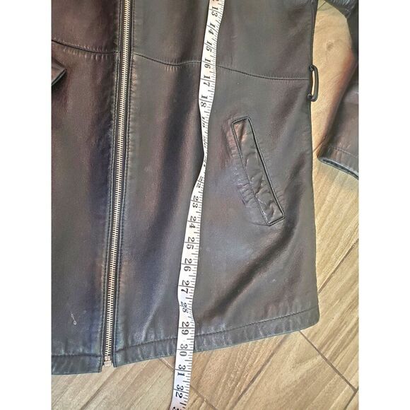 Vintage Leather Jacket Euro Reaction XL Black Men's - Picture 8 of 8